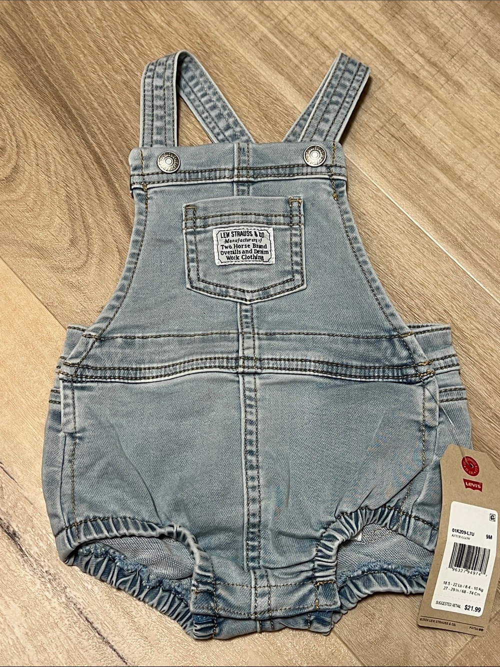 Levi's Light Blue Denim Baby Overalls